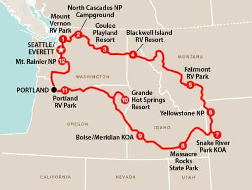Det nordvestlige USA i autocamper