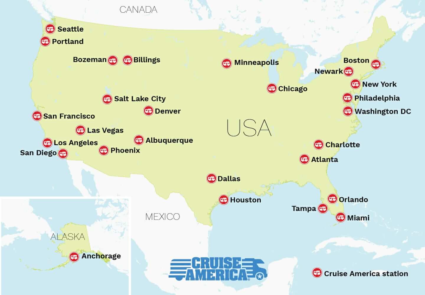 Cruise America autocamper stationer