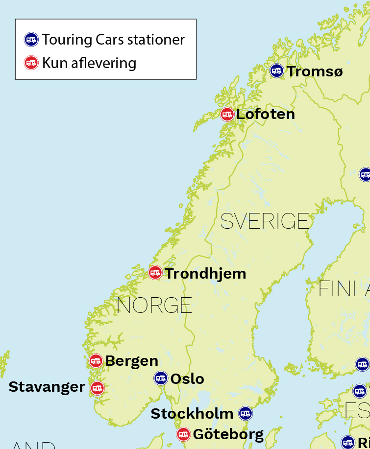 Autocamper Norge stationer på kort Autocamper Norge stationer på kort