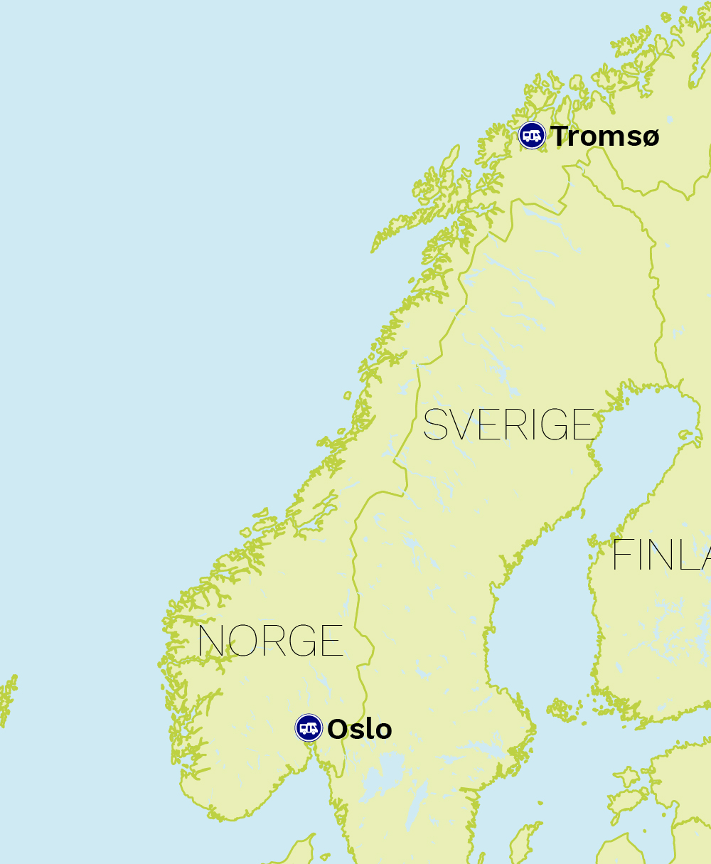Norge Touring cars Autocamper Norge stationer