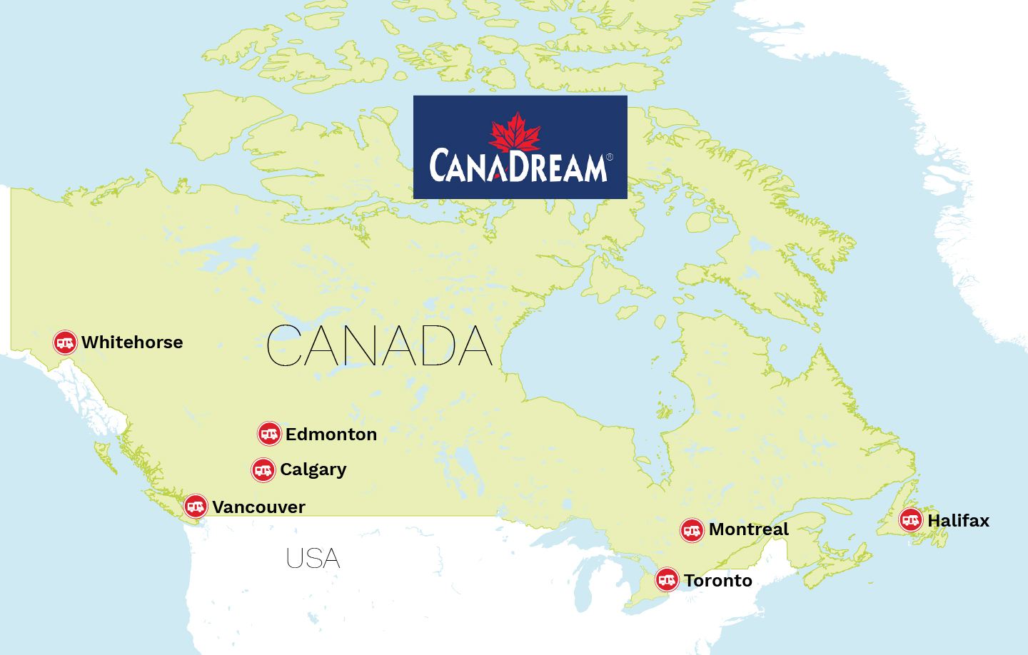 Canadreams stationer i Canada