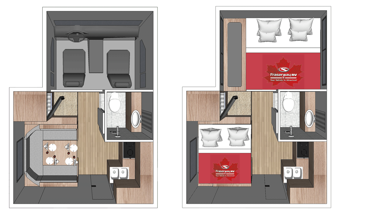 Truck Camper Slide Dinette Indretning