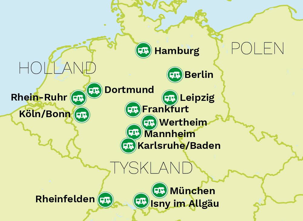 Autocamper stationer Tyskland