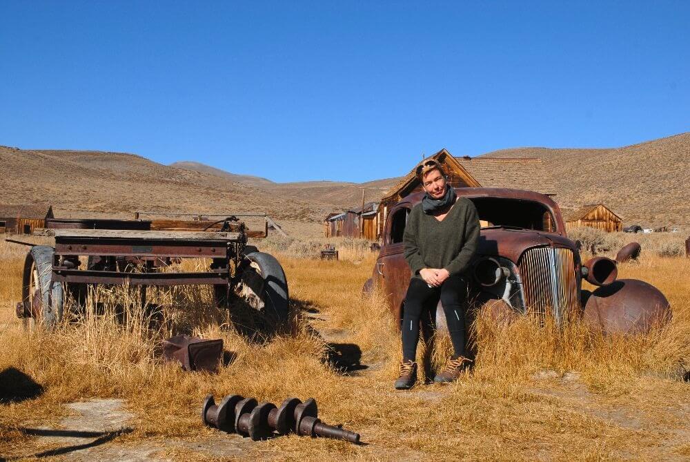 Dorte fra Autocampers.dk i dejlige Bodie, hvor tiden har stået stille i snart 100 år.